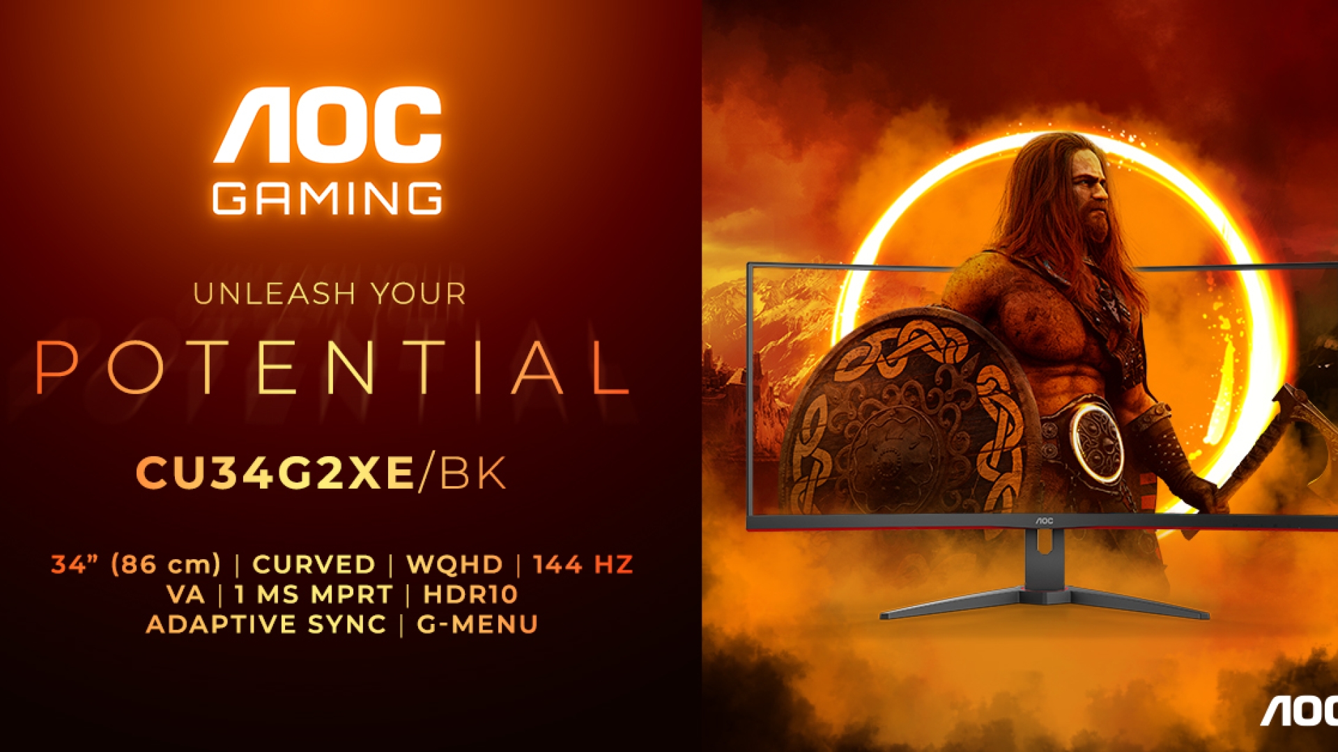 AGON by AOC annuncia due display da gaming ultrawide HDR con 144 e 180 Hz